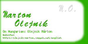 marton olejnik business card